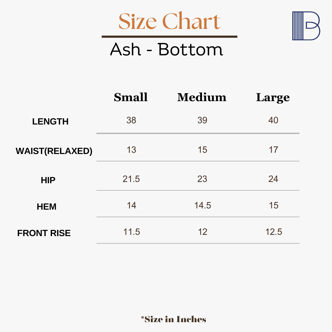 Ash - Grey Cord-Set — Size Chart 2