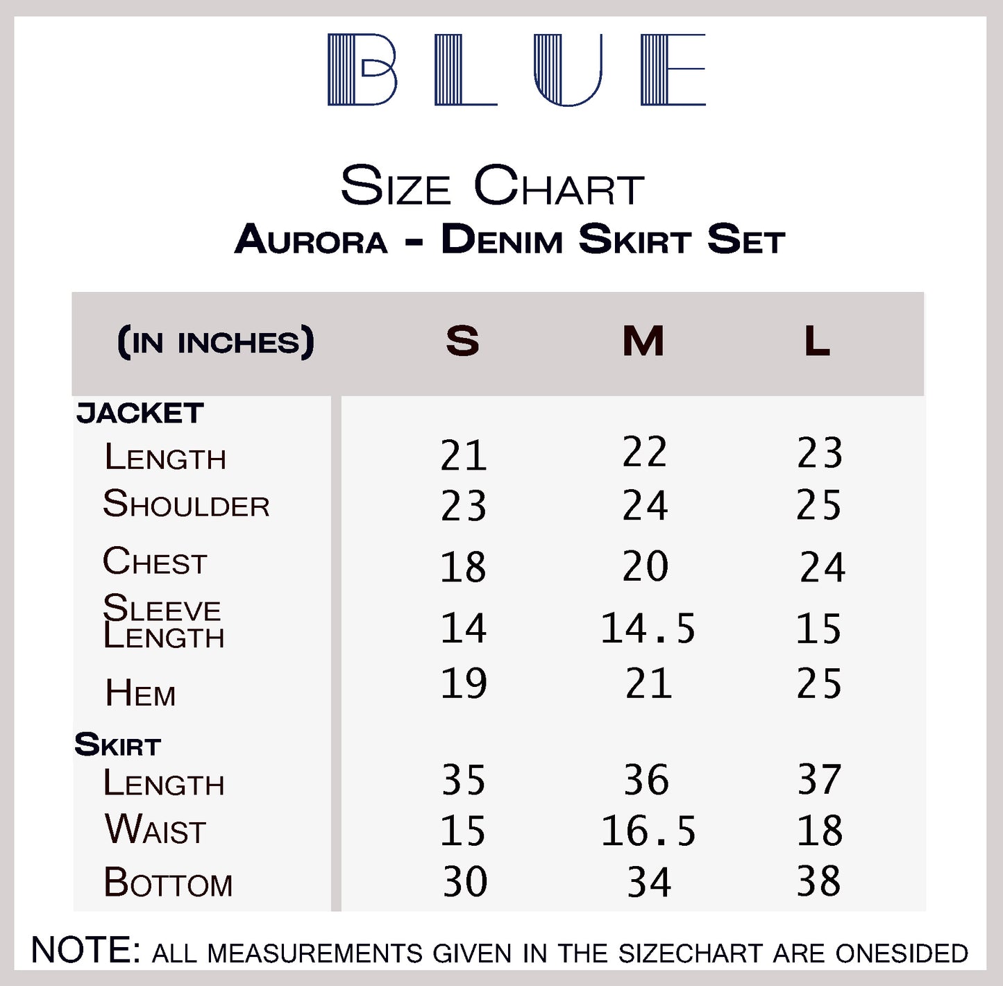 Aurora - Denim Skirt Set