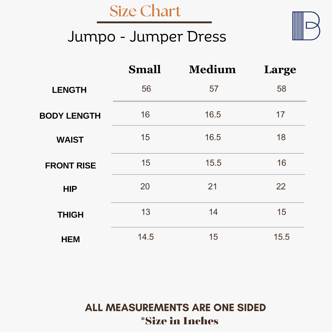 Jumpo - Denim Jumper — Size Chart 1