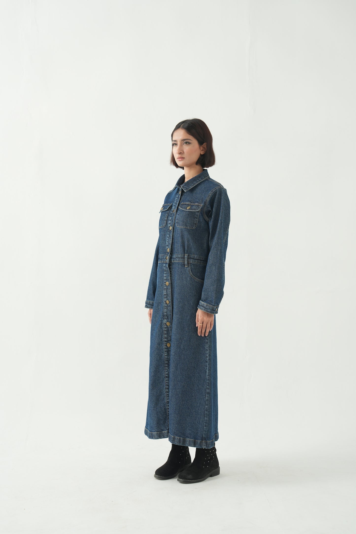 Sieraa - Denim Button-Down Dress