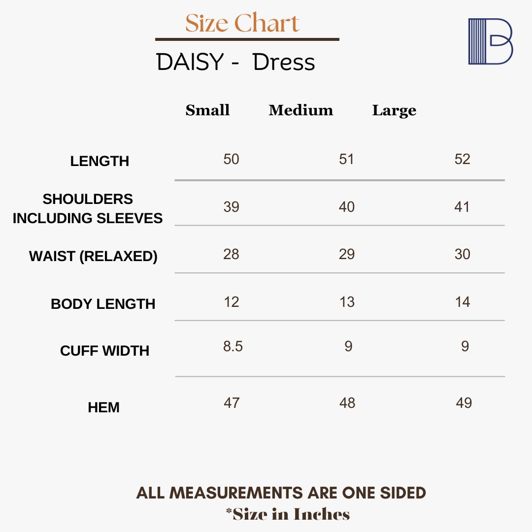 Daisy - Dress — Size Chart 1