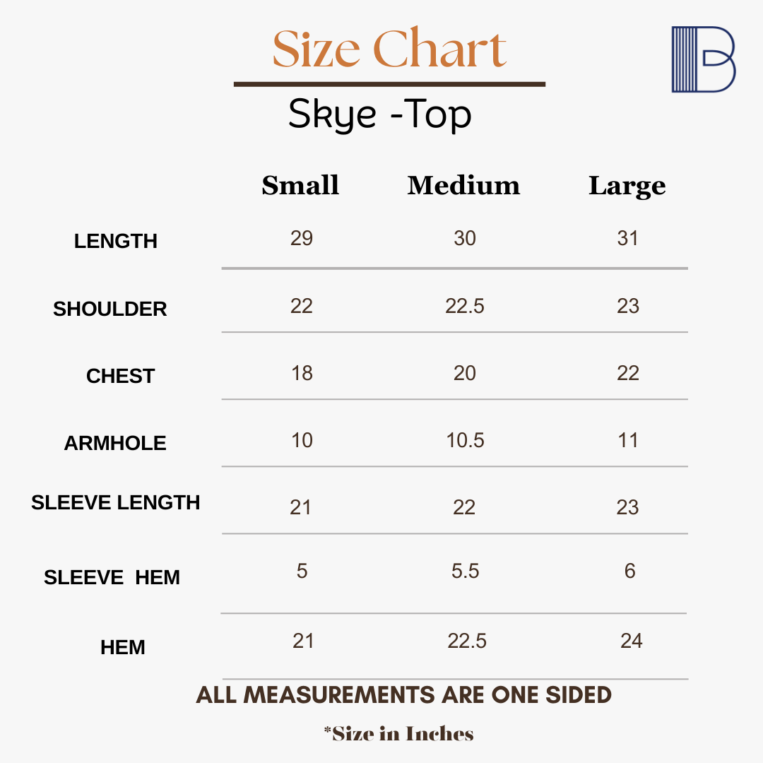 Skye - Cord-Set — Size Chart 1