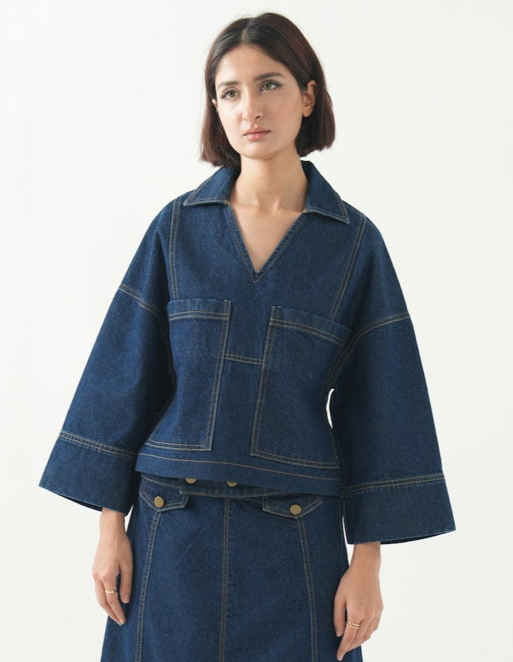 Aurora - Denim Top + Skirt