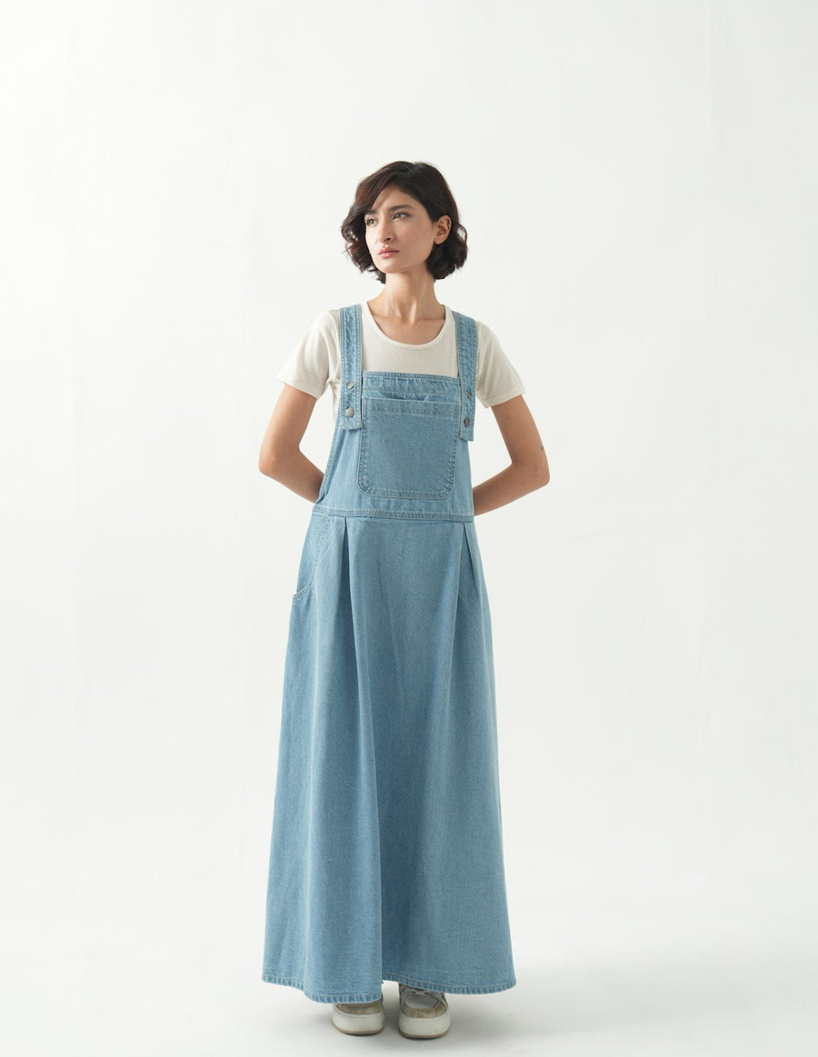 Luna - Denim Jumper dress