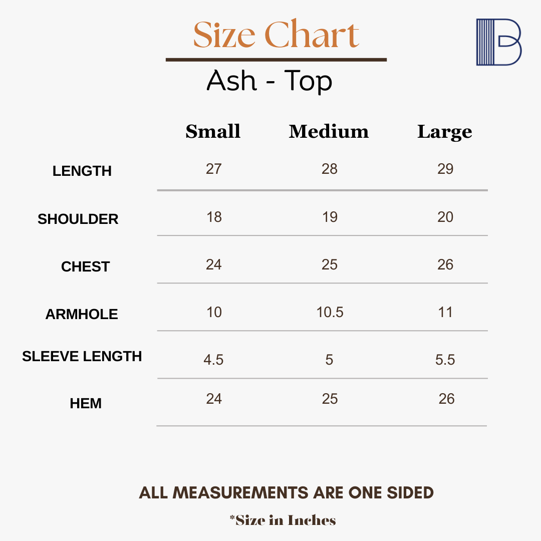 Ash - Grey Cord-Set — Size Chart 1