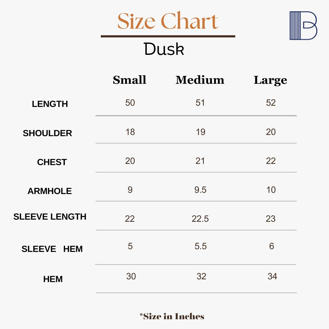 Dusk - Denim Jacket — Size Chart 1
