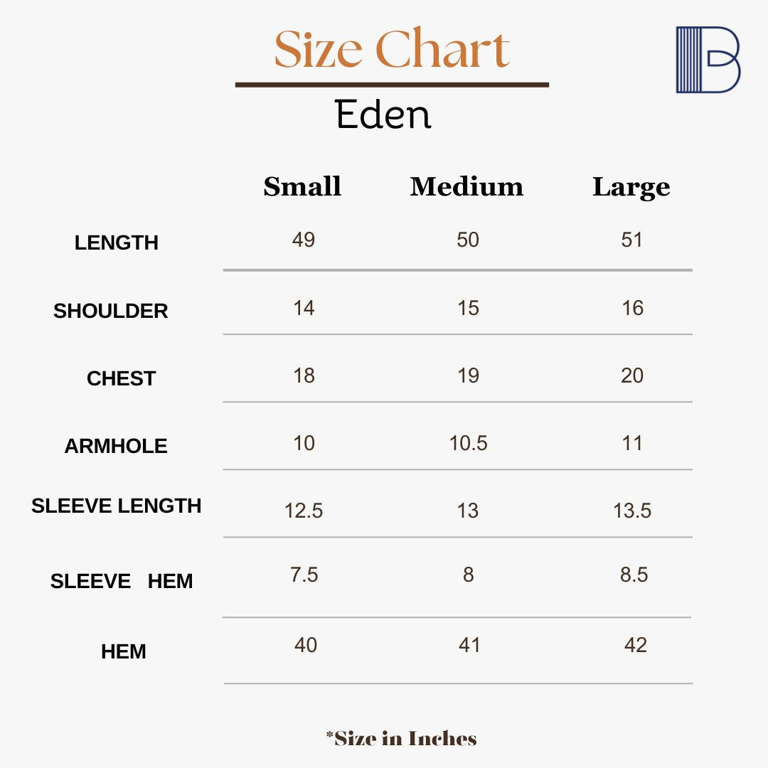 Eden - Denim Dress — Size Chart 1