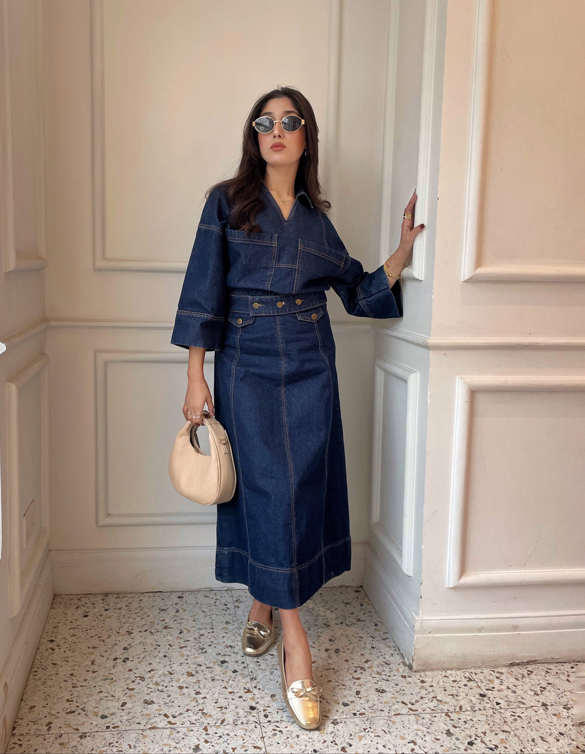 Aurora - Denim Top + Skirt