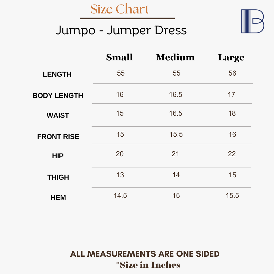 Jumpo - Denim Jumper — Size Chart 1