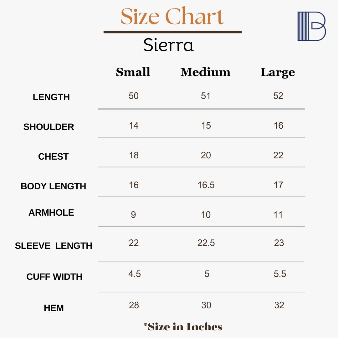 Sieraa - Denim Button-Down Dress — Size Chart 1