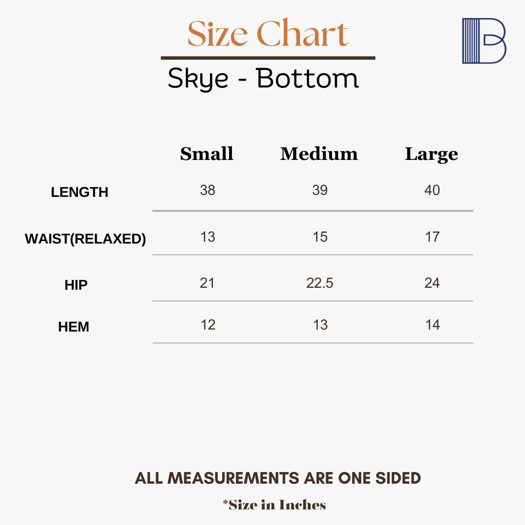 Skye - Cord-Set — Size Chart 2