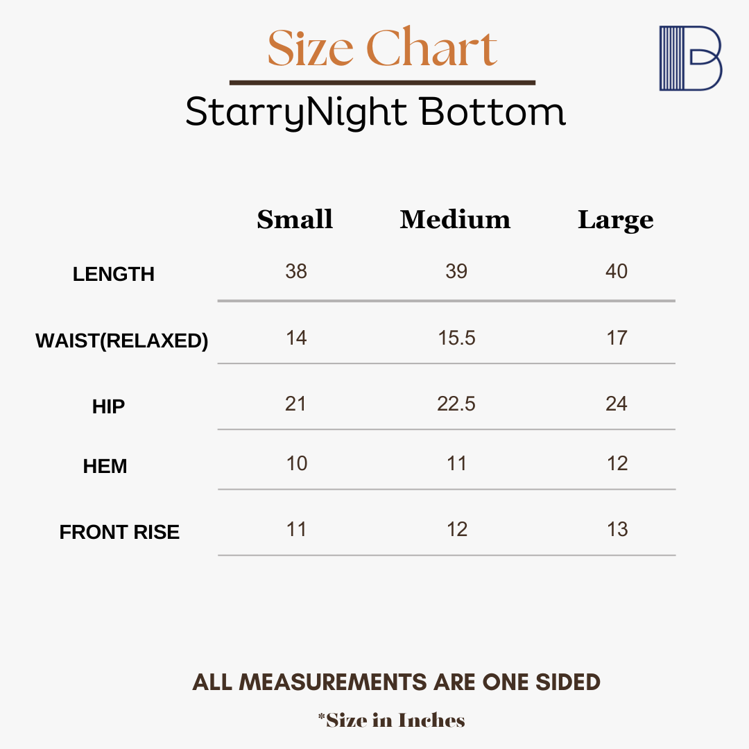 StarryNight - Denim Cord-Set — Size Chart 2